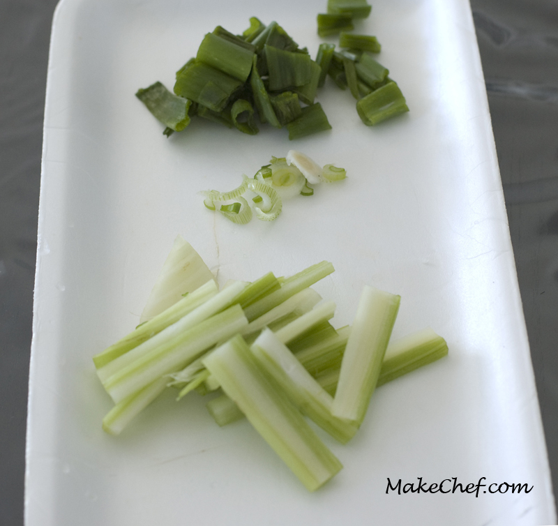 Celery, spring onion