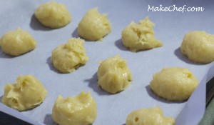 one tablespoon-size batter formed into balls 